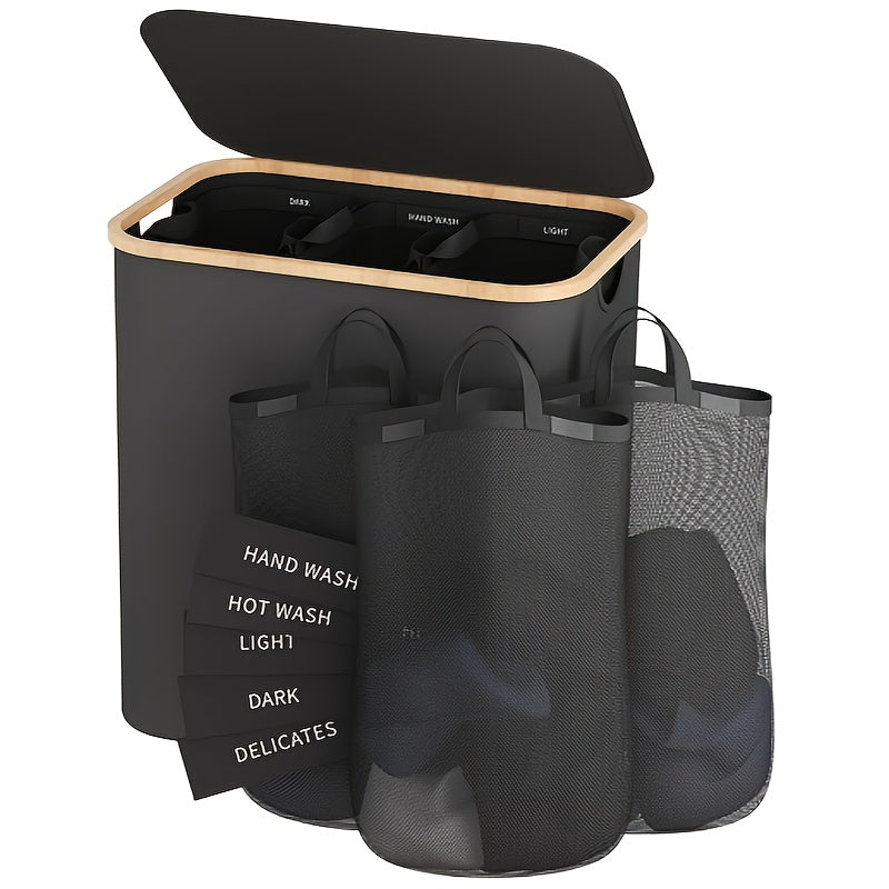 Laundry Basket with Lid & Bags-0