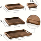 Rustic Wooden Tray Set with Handles (7pcs)-1