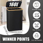 Laundry Basket with Lid & Bags-2