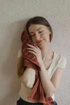 Modern Earthy Tone Pinstripe Bath Towel — 100% Long-Staple Cotton, Soft, Plush & Absorbent-4
