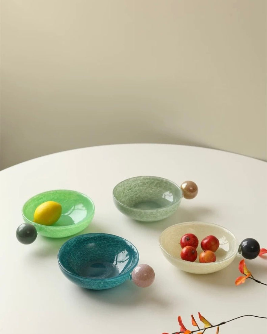 Handblown Bonbon Whimsical Salad Snack Desert Bowl, Eclectic Decorative Bowl-0