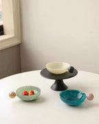 Handblown Bonbon Whimsical Salad Snack Desert Bowl, Eclectic Decorative Bowl-3