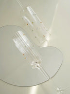 Handblown Rainbow Sprinkles Champagne Flutes Set of 2 Pcs - Whimsical Wine Glasses-2