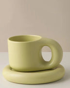 Handcrafted Bauhaus Ceramic Chubby Mugs-5