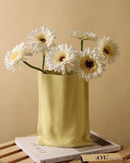 Handmade Ceramic Wrinkle Vase | Morandi Color | Unique Decorative Piece-3