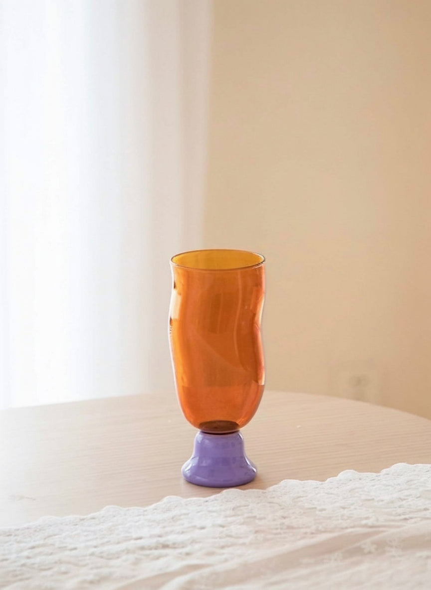 Verre à bière orange