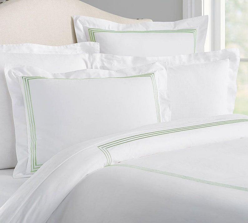 Lines - Linen Cotton Embroidered Edge Duvet Cover Sets-6