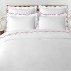 Waves - Cotton Sateen Embroidered Edge Duvet Cover Sets-5