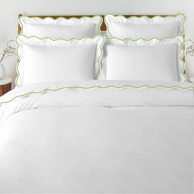 Waves - Cotton Sateen Embroidered Edge Duvet Cover Sets-4
