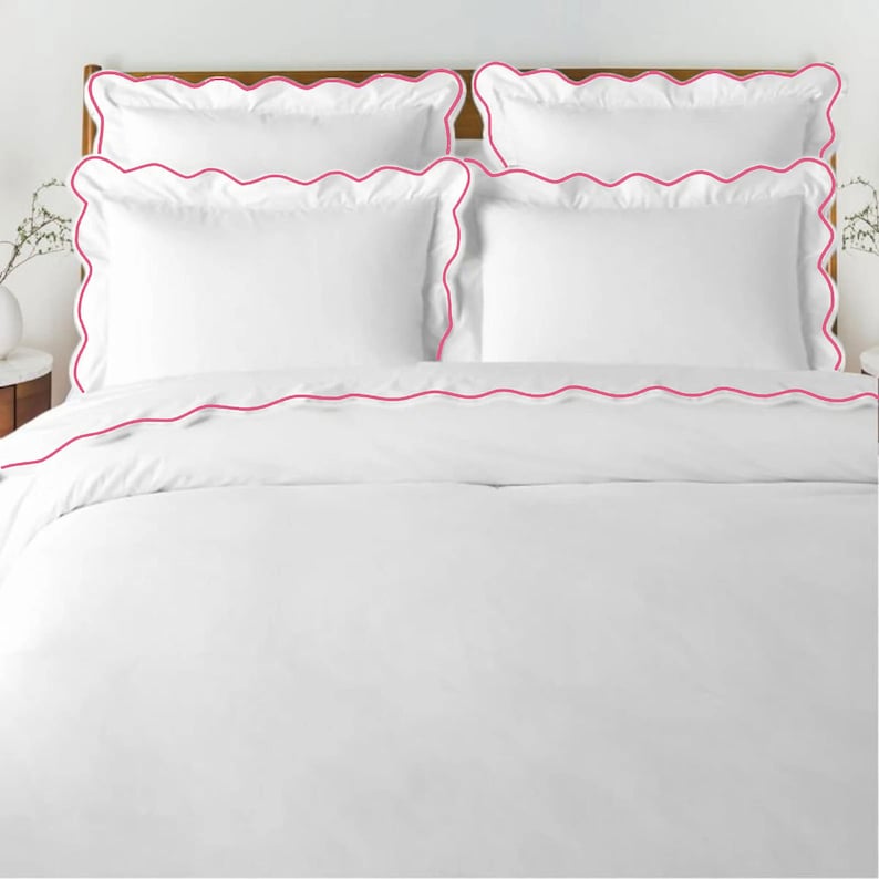 Waves - Cotton Sateen Embroidered Edge Duvet Cover Sets-0