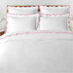 Waves - Cotton Sateen Embroidered Edge Duvet Cover Sets-0