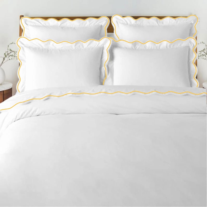 Waves - Cotton Sateen Embroidered Edge Duvet Cover Sets-2