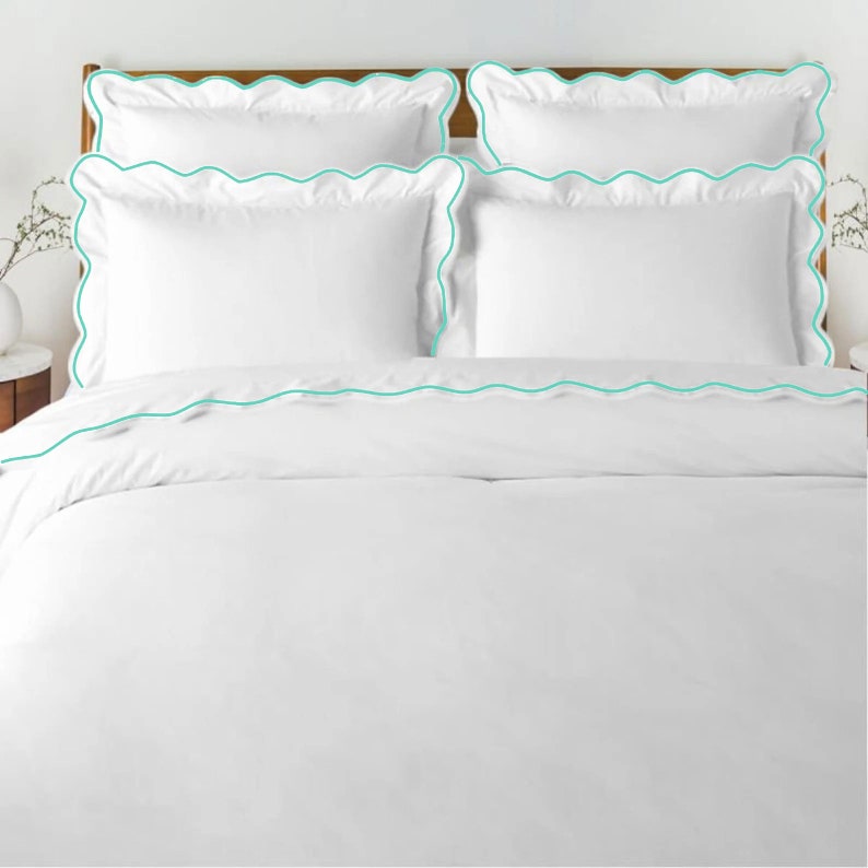 Waves - Cotton Sateen Embroidered Edge Duvet Cover Sets-6