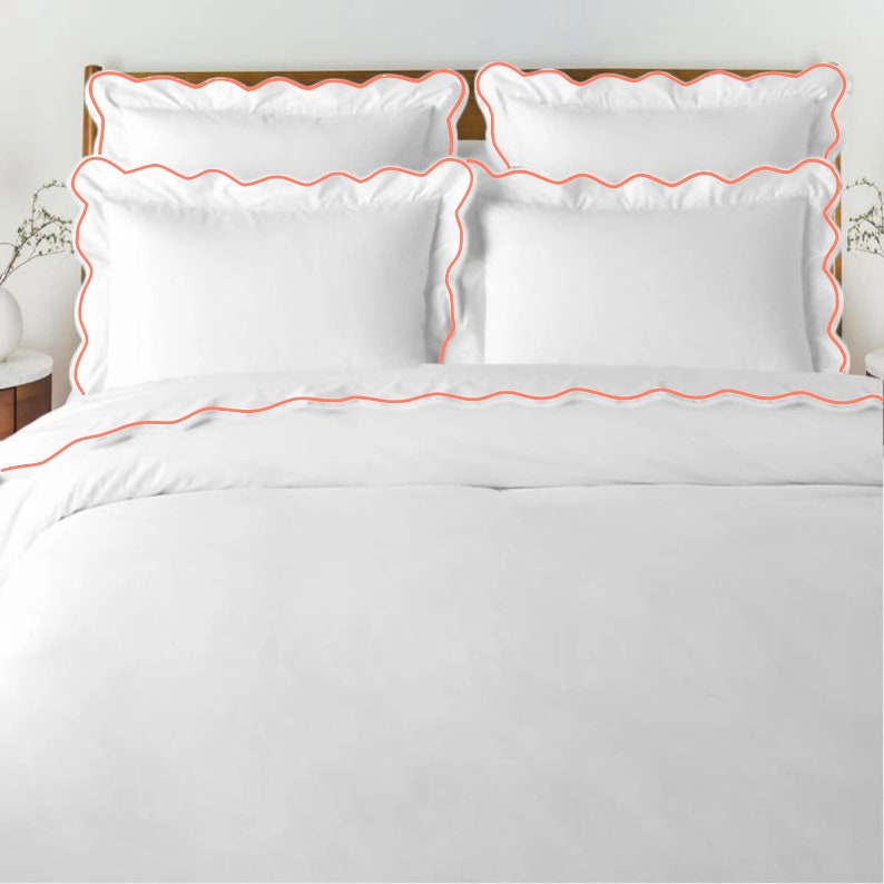 Waves - Cotton Sateen Embroidered Edge Duvet Cover Sets-3