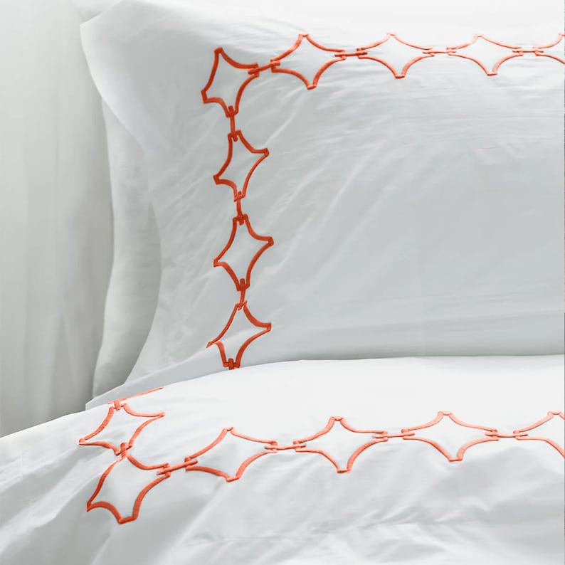 Links - Cotton Sateen Embroidered Edge Duvet Cover Sets-0