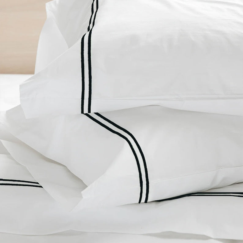 Tracks - Cotton Sateen Embroidered Edge Duvet Cover Sets-9