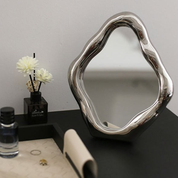 Wave Shaped Makeup Mirror-0