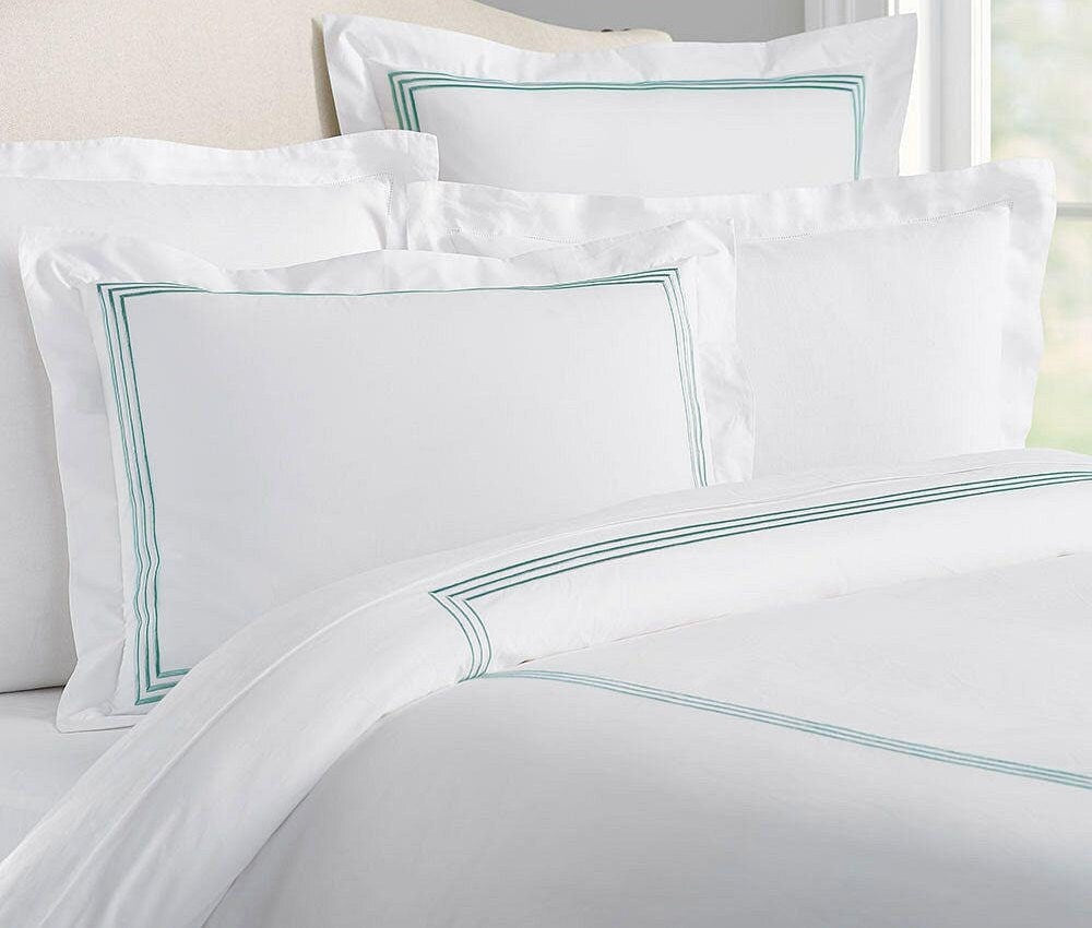 Lines - Linen Cotton Embroidered Edge Duvet Cover Sets-8