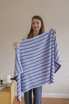 Modern Misty Blue Stripe Bath Towel — 100% Long-Staple Cotton, Soft, Plush & Absorbent-5