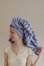 Modern Misty Blue Stripe Bath Towel — 100% Long-Staple Cotton, Soft, Plush & Absorbent-2