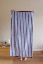 Modern Misty Blue Stripe Bath Towel — 100% Long-Staple Cotton, Soft, Plush & Absorbent-0