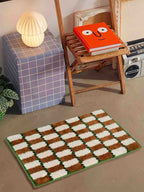 Retro Checker Bath Rug, Machine-washable, Ultra Soft & Absorbent-3