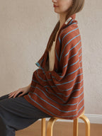 Retro Earthy-tone Pinstripe Bath Towel — 100% Long-Staple Cotton, Soft, Plush & Absorbent-4