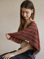 Retro Earthy-tone Pinstripe Bath Towel — 100% Long-Staple Cotton, Soft, Plush & Absorbent-1