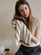 Retro Earthy-tone Pinstripe Bath Towel — 100% Long-Staple Cotton, Soft, Plush & Absorbent-3