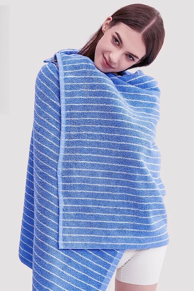 Retro Soft 100% Long-stapled Cotton Striped Bath Towel-4