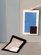 Soft Contemporary Abstract Geometric Bath Rug, Absorbent, Anti-slippery Mat-1