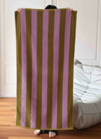 Ultra Soft Absorbent Retro Stripe Bath Towel - 100% Organic Premium Combed Cotton-9