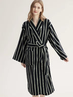 Ultra Soft Retro Stripe Bathrobe - 100% Organic Long-stapled Cotton-2