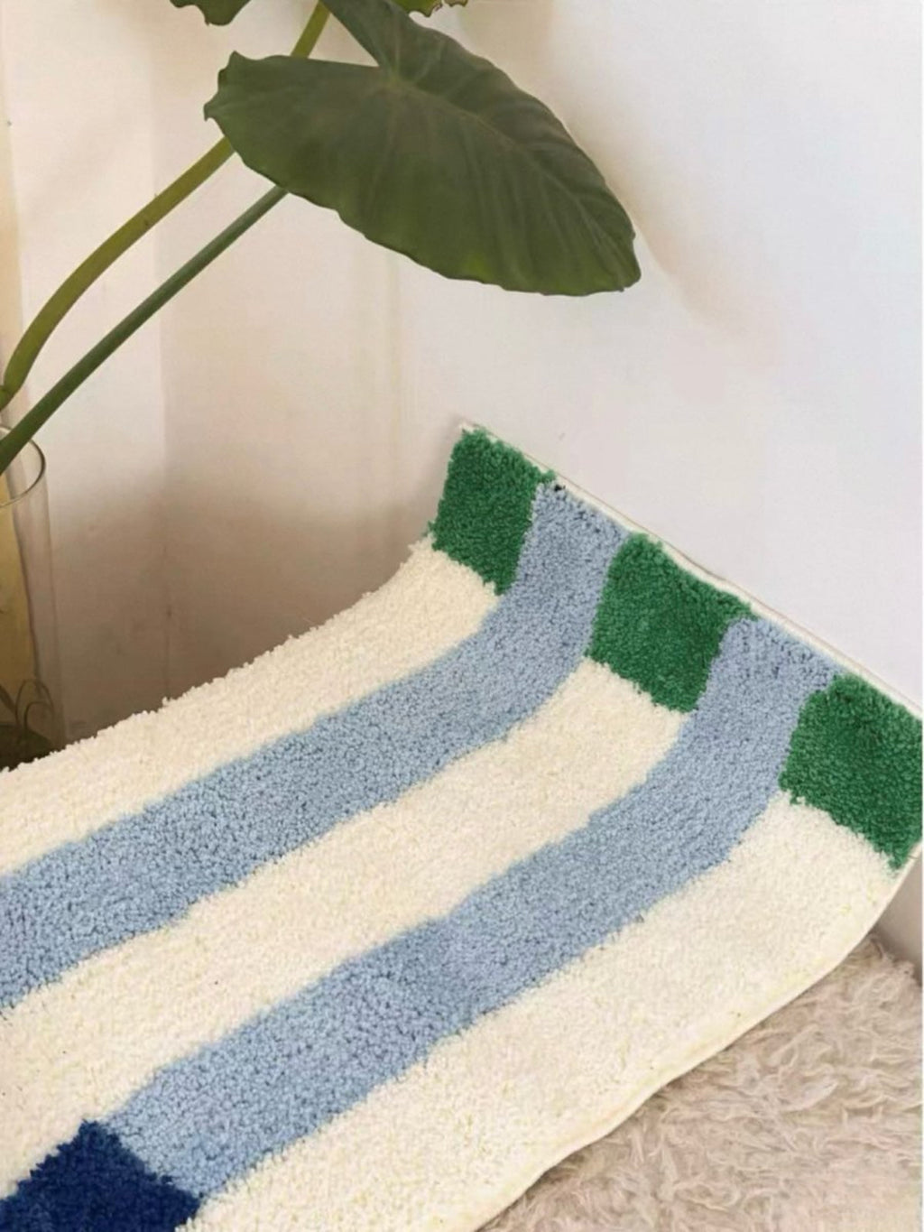 Ultra Soft Whimsical Dopamine Stripe Bath Rug, Absorbent Mat-4