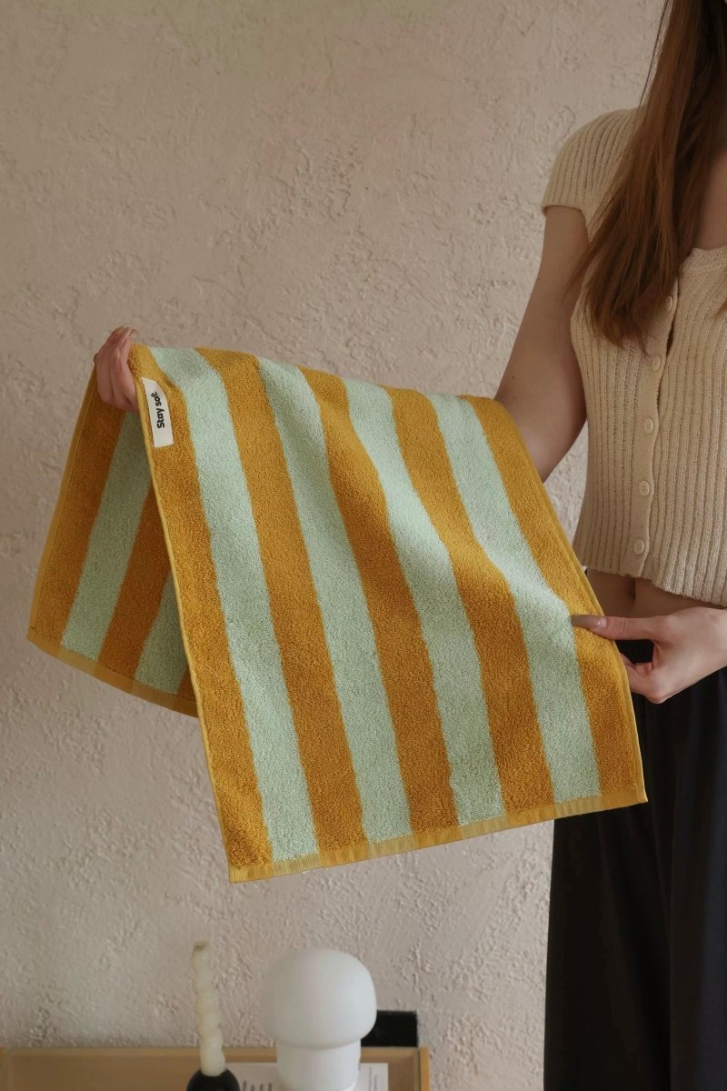 Whimsical Dopamine Cabana Stripe Bath Towel, 100% Cotton, Ultra Soft & Absorbent-10