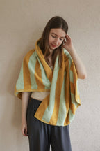 Whimsical Dopamine Cabana Stripe Bath Towel, 100% Cotton, Ultra Soft & Absorbent-3